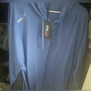 Ralph Lauren RLX Mens Blue Hooded shirt